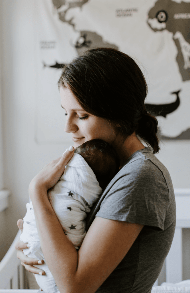 Mother holding baby